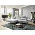 ECKSOFA Hellgrau Webstoff  - Hellgrau/Schwarz, Design, Textil/Metall (184/284cm) - Dieter Knoll