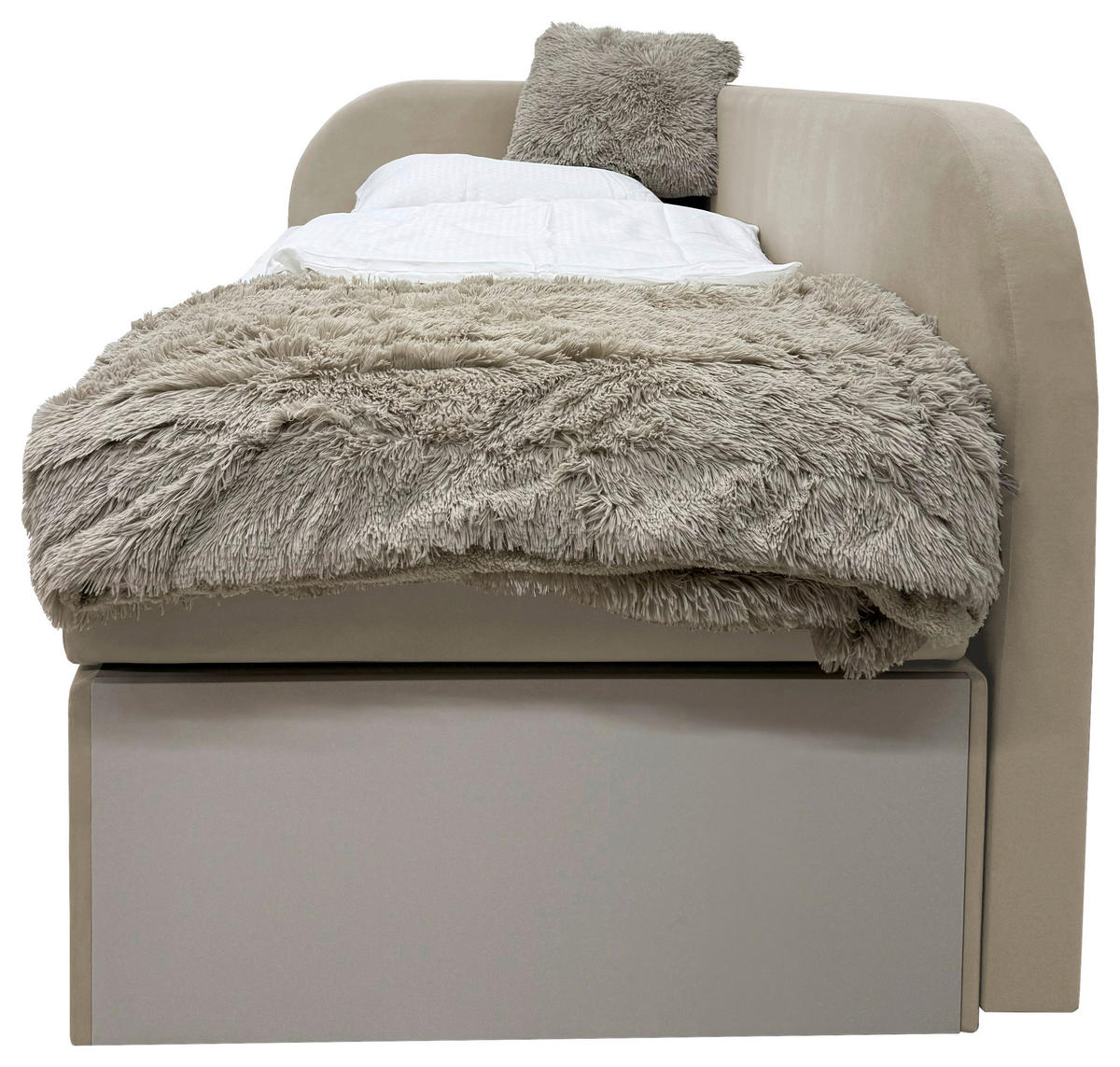 POLSTERBETT Bettschubladen, Matratze 90/200 cm  in Beige  - Beige, MODERN, Textil (90/200cm) - Livetastic