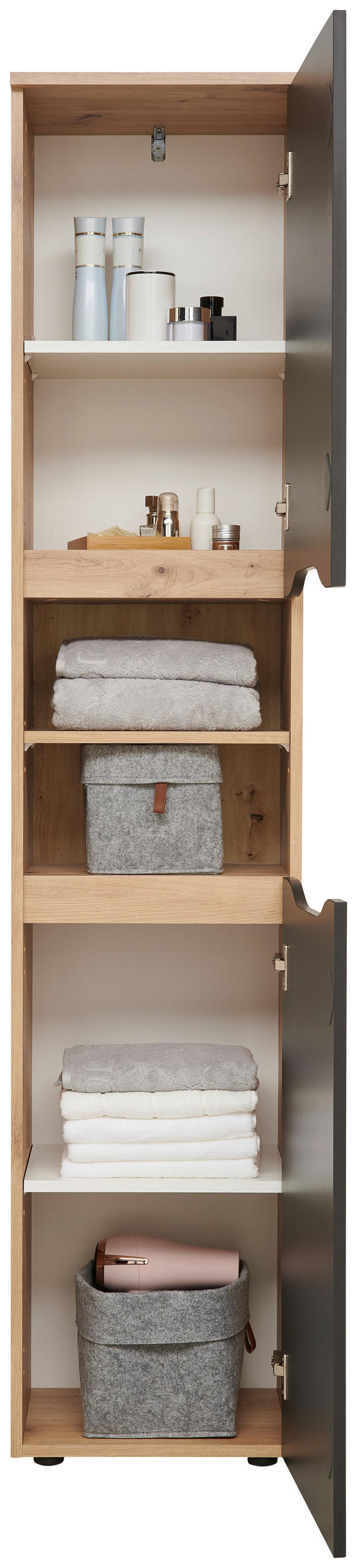 HOCHSCHRANK 40/190/32 cm  - Anthrazit/Schwarz, MODERN, Holzwerkstoff/Kunststoff (40/190/32cm) - MID.YOU