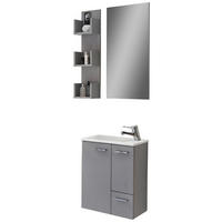 GÄSTEBAD 60 cm  - Platinfarben/Weiß, KONVENTIONELL, Keramik/Holzwerkstoff (60cm) - Stylife