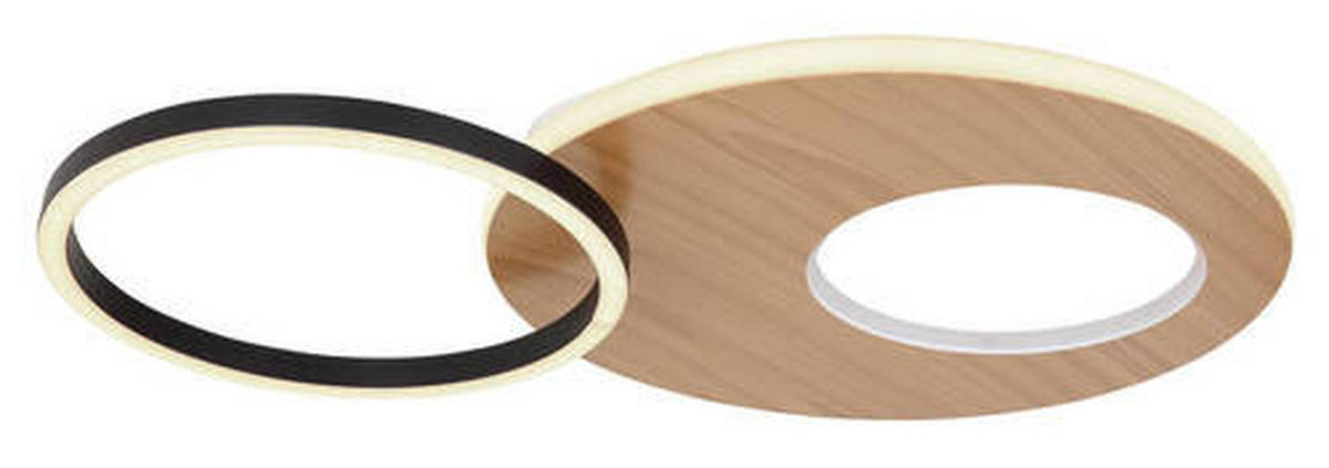 LED-DECKENLEUCHTE 21 W    61,2/40/10,5 cm  - Weiss/Dunkelbraun, Design, Holzwerkstoff/Kunststoff (61,2/40/10,5cm) - Globo