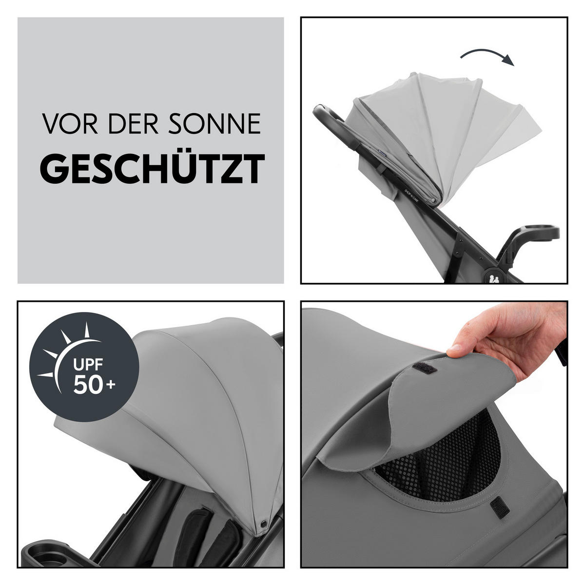 BUGGY Shop N Care  - Schwarz/Grau, Basics, Kunststoff/Textil (40.5/104/51.5cm) - Hauck