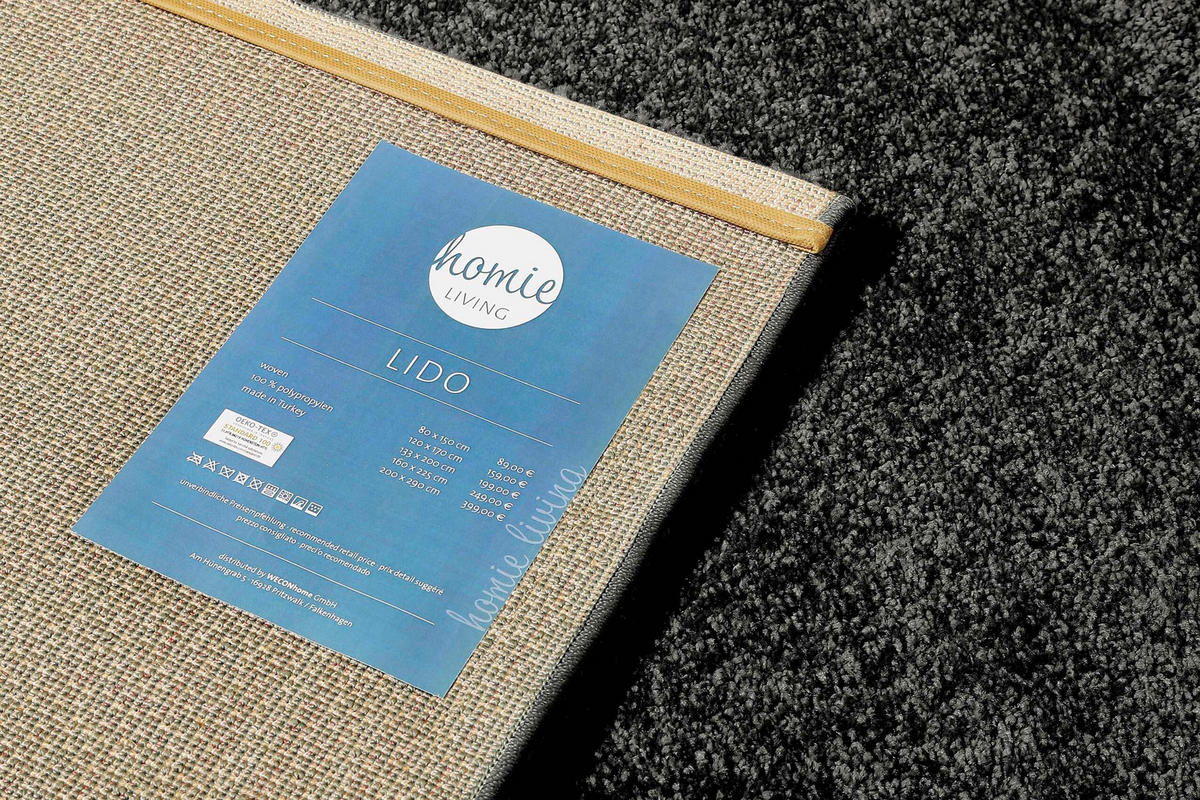 WEBTEPPICH Wohnzimmer 200/290 cm Lido Anthrazit rechteckig  - Anthrazit, KONVENTIONELL, Textil (200/290cm) - WECON HOME