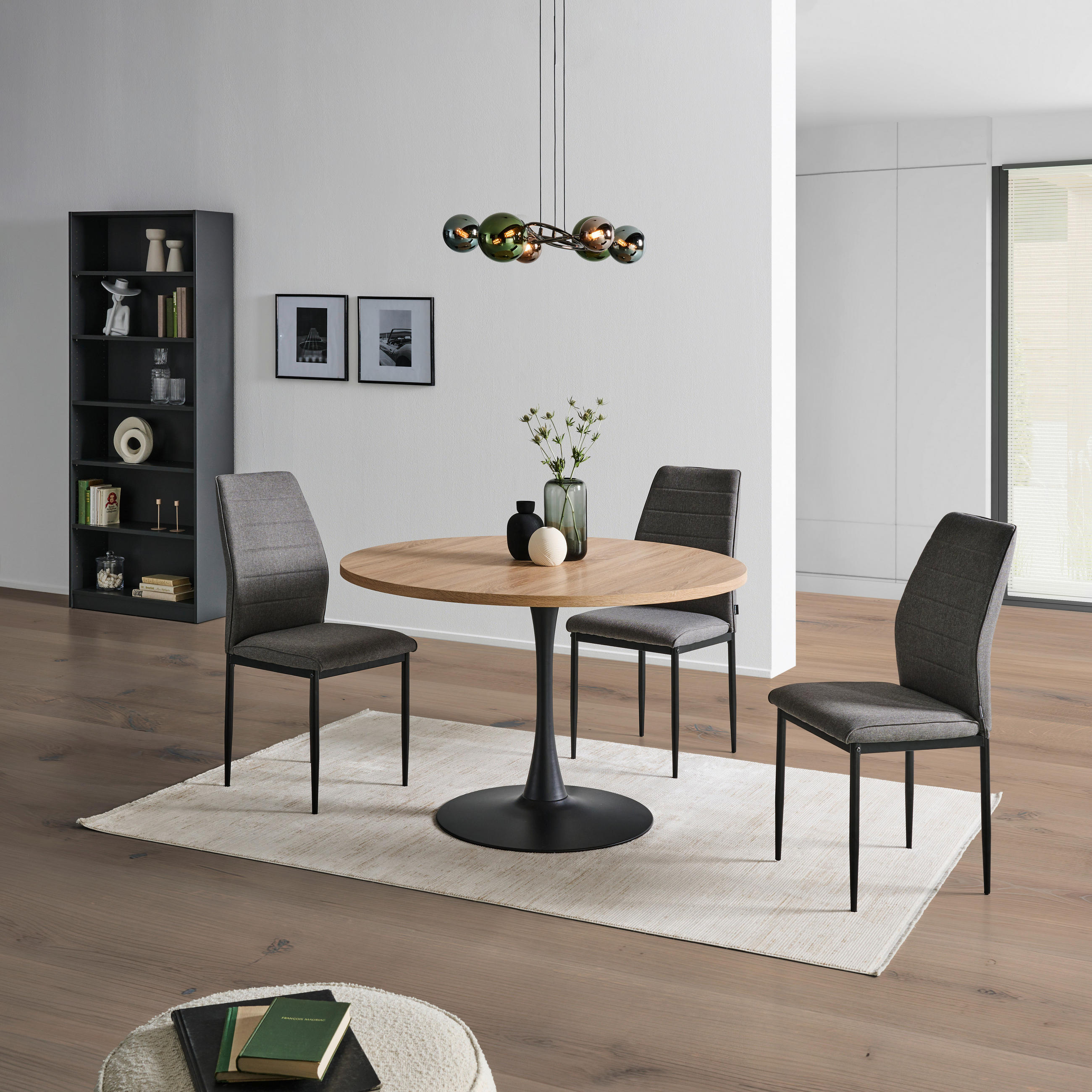 STOL ZA BLAGOVAONICU  prirodne boje  metal, drvni materijal      - prirodne boje/crna, Lifestyle, drvni materijal/metal (120/76/120cm) - Livetastic