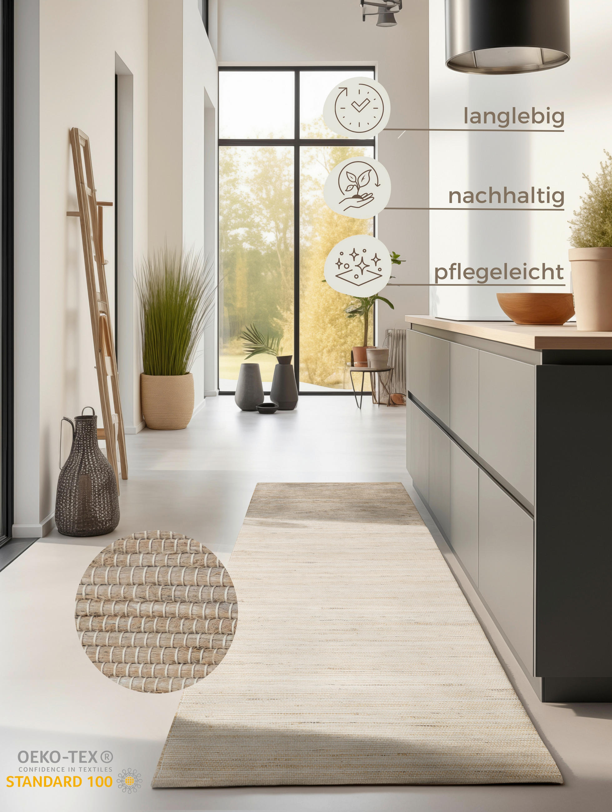 LÄUFER 80/200 cm Handloom 1.0  - Beige, Basics, Textil (80/200cm)
