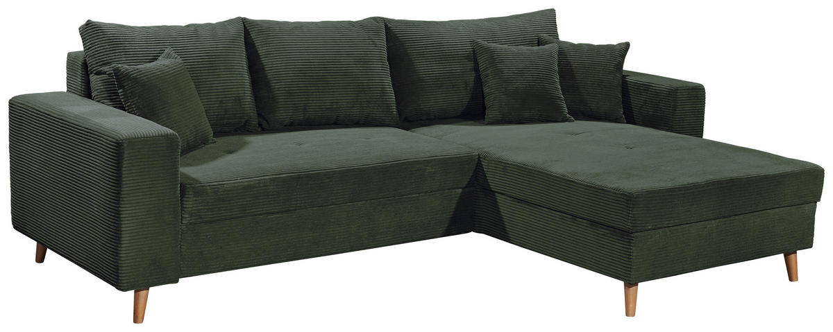 Freisteller von Livetastic ECKSOFA Dunkelgrün Cord.