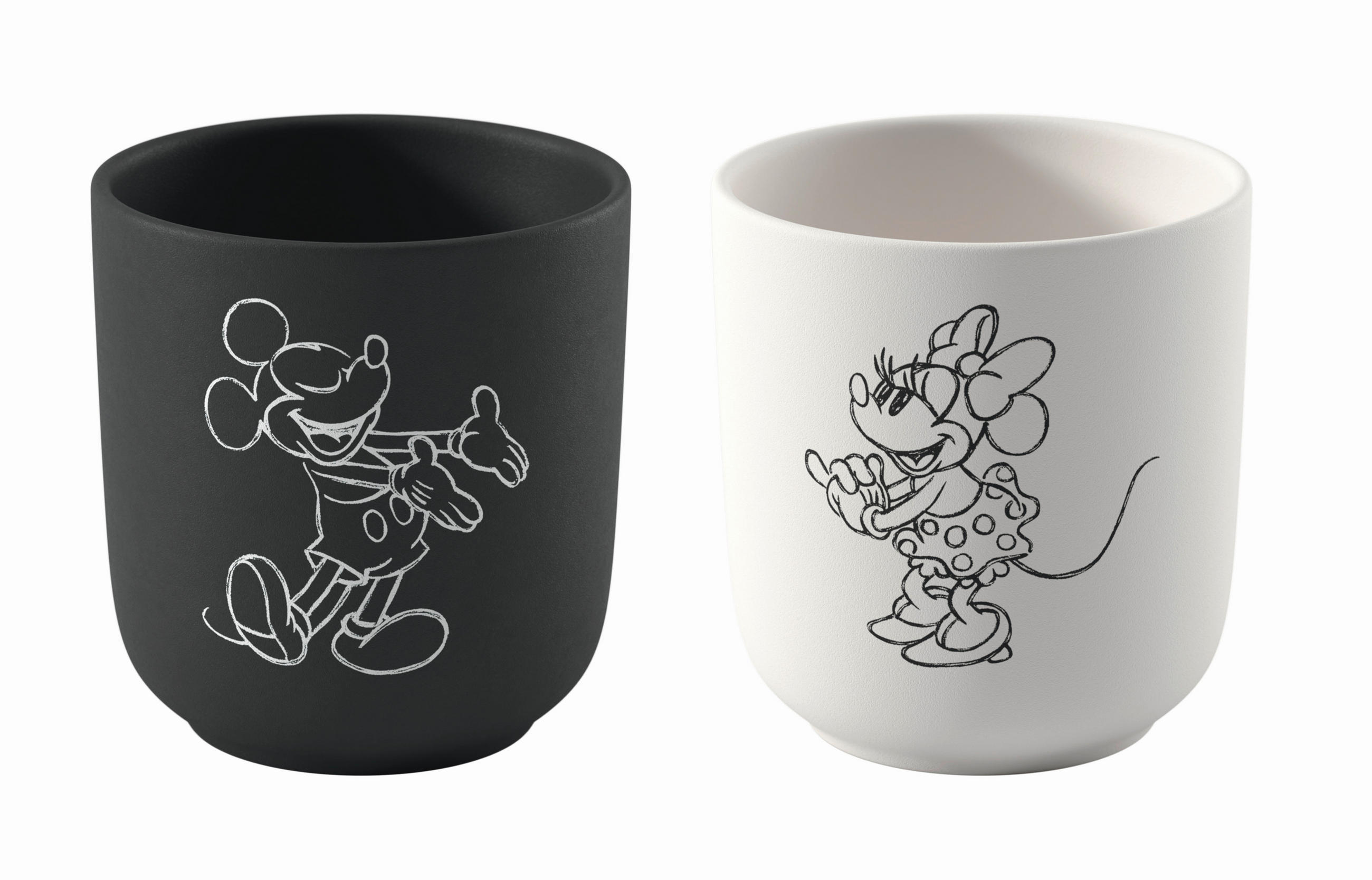 Villeroy & Boch Kaffeebecherset Manufacture Rock Mickey Schwarz, Weiß 9 cm