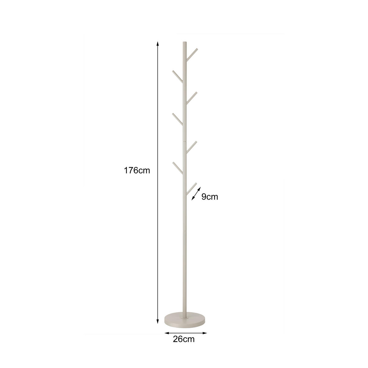 GARDEROBENSTÄNDER in Beige 26/176/26 cm   - Beige, Design, Metall (26/176/26cm) - MID.YOU