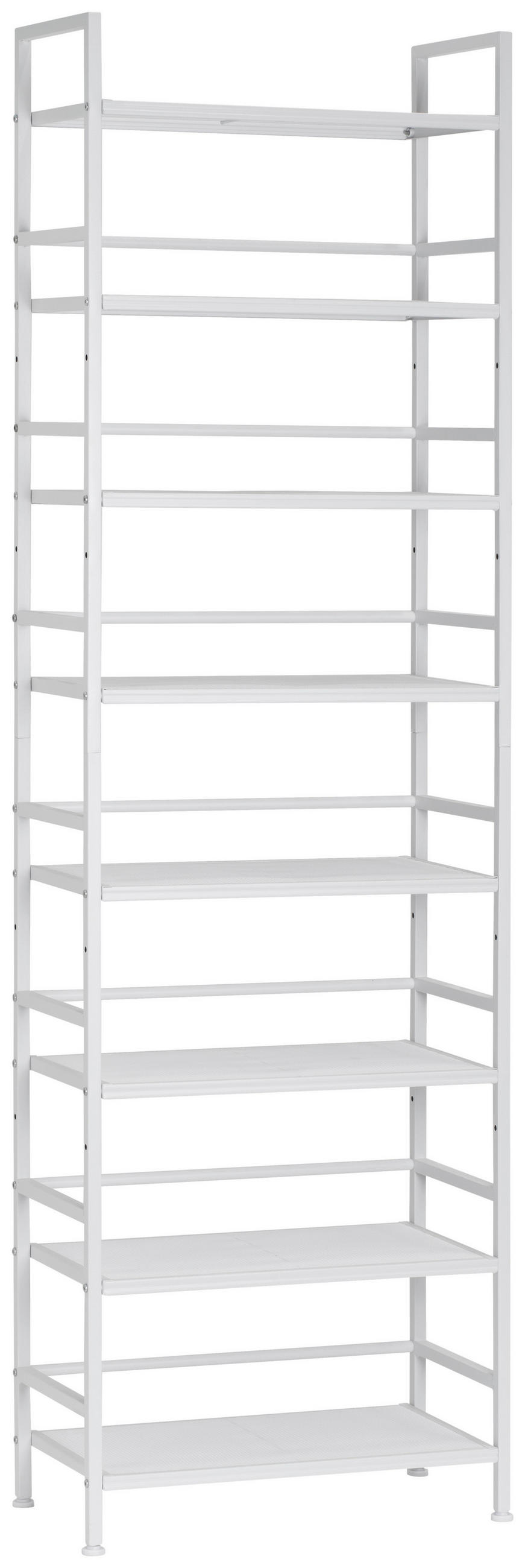 REGÁL NA BOTY, bílá, 59/196/30 cm - bílá, Moderní, kov (59/196/30cm) - PBJ
