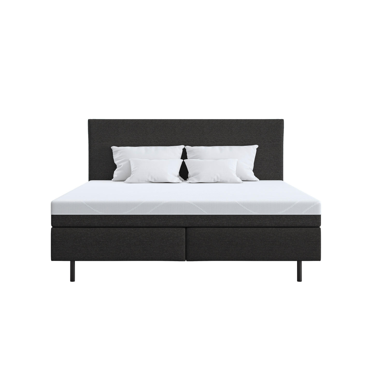 BOXSPRINGBETT 180/200 cm in Graphitfarben - Webstoff