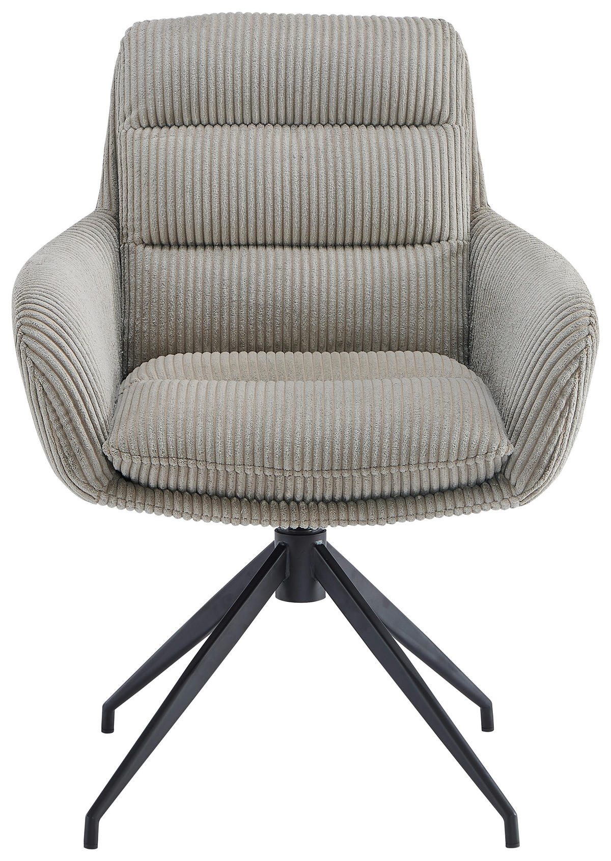 ARMLEHNSTUHL  in Eisen Cord  - Schwarz/Cappuccino, Design, Textil/Metall (68/86/65cm) - Novel