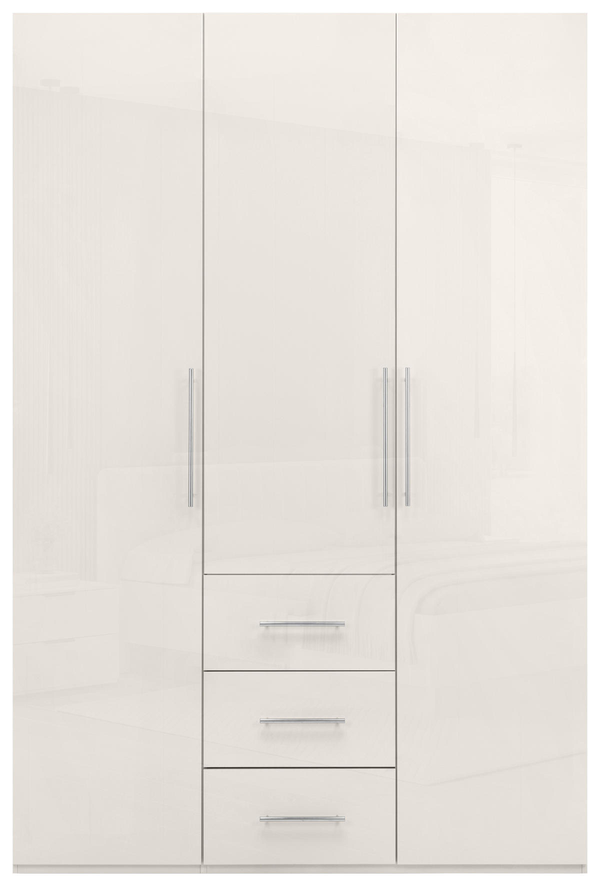 KLEIDERSCHRANK 147/219/59 cm,  in Kaschmir, 3-türig  - Kaschmir/Alufarben, KONVENTIONELL, Holzwerkstoff/Metall (147/219/59cm) - Carryhome