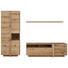 WOHNWAND Eiche furniert Eichefarben - Eichefarben/Alufarben, Design, Glas/Holz (296/214/53cm) - VENJAKOB