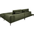 ECKSOFA  in Echtleder Grün  304/201 cm  - Schwarz/Grün, Design, Leder/Metall (304/201cm) - Belluti