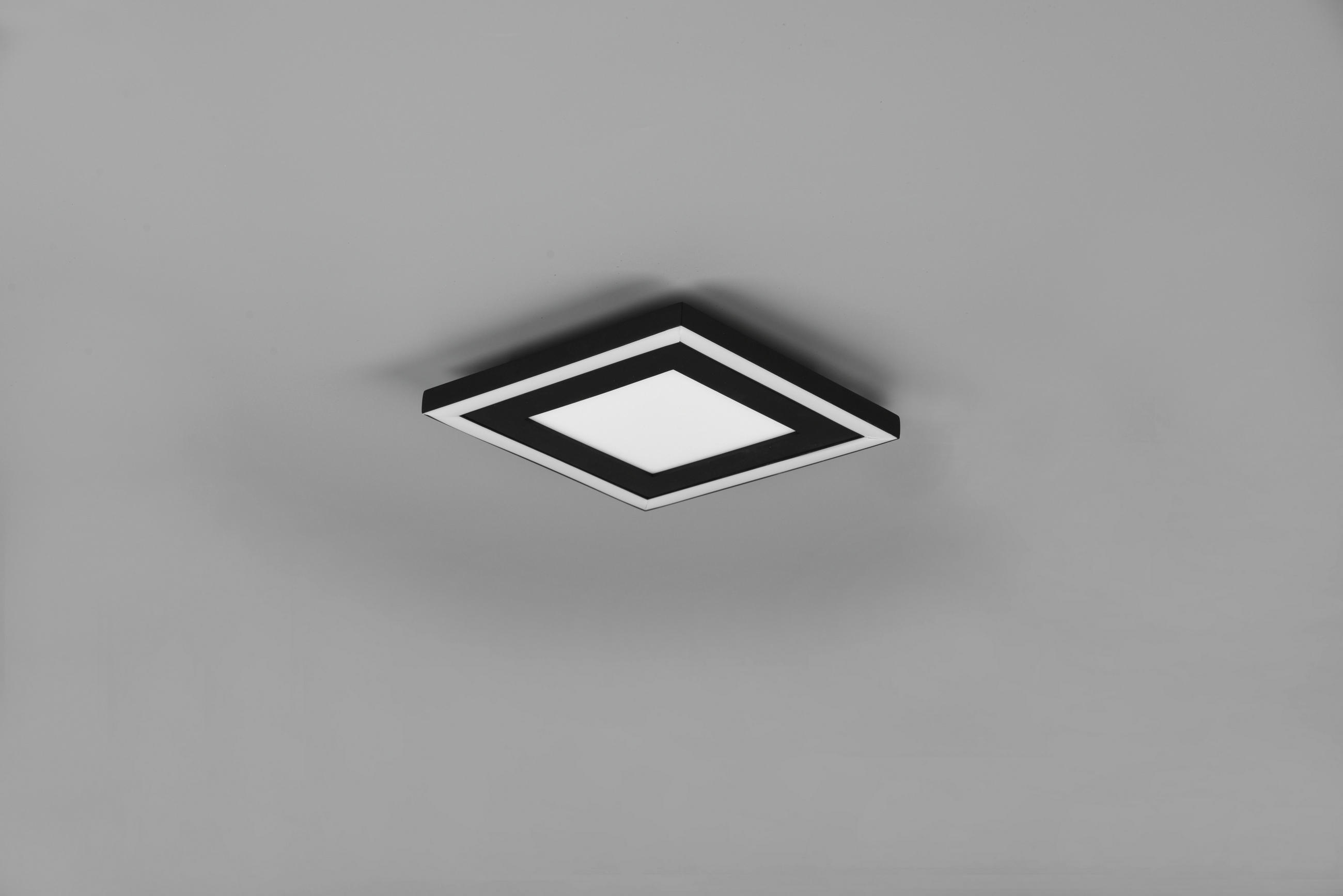LED-DECKENLEUCHTE 20/20/3,5 cm - Schwarz, Konventionell, Kunststoff (20/20/3,5cm)