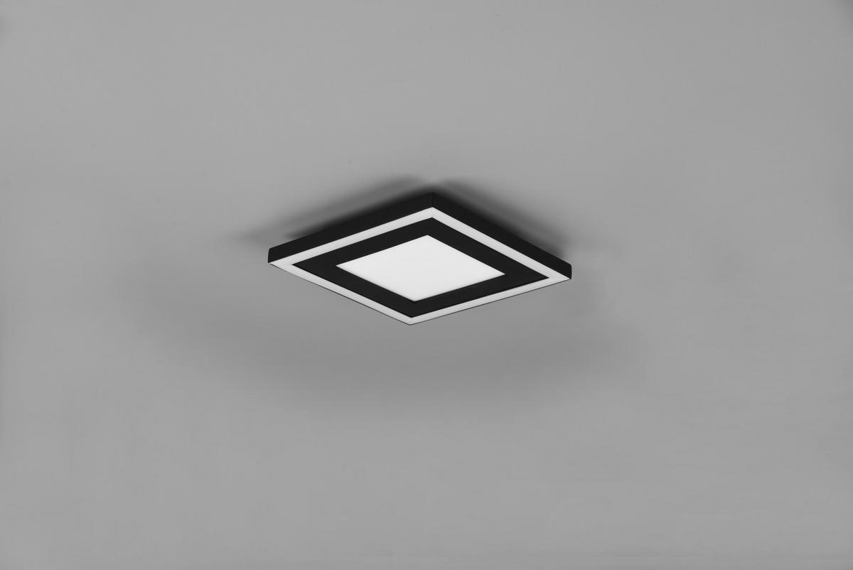 LED-TAKLAMPA Carus 20/20/3,5 cm  - svart, Klassisk, plast (20/20/3,5cm)