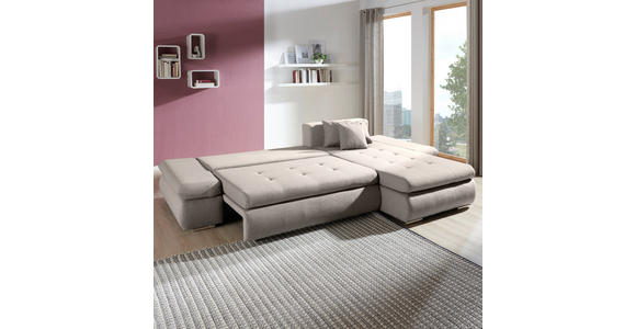 ECKSOFA in Webstoff Beige  - Chromfarben/Beige, Design, Kunststoff/Textil (302/187cm) - Carryhome