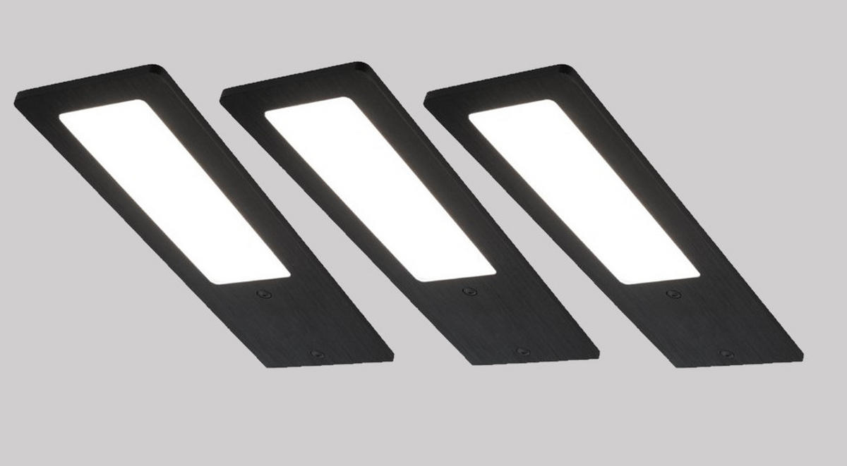 UNTERBAULEUCHTEN-SET 6/0,5/19 cm   - Schwarz, Basics, Metall (6/0,5/19cm)