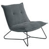 SESSEL Mikrovelours Anthrazit    - Anthrazit/Schwarz, Basics, Textil/Metall (69/76/86cm) - MID.YOU