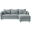 ECKSCHLAFSOFA in Cord Hellblau  - Chromfarben/Hellblau, Modern, Textil/Metall (254/160cm) - Livetastic