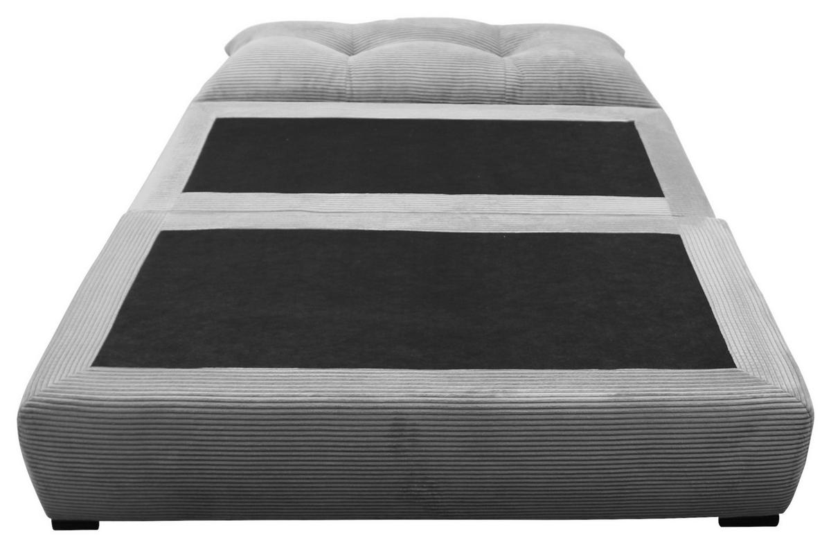 SCHLAFSOFA  mit Liegefunktion Cord Hellgrau  - Hellgrau/Schwarz, Design, Kunststoff/Textil (154/93/85cm) - MID.YOU