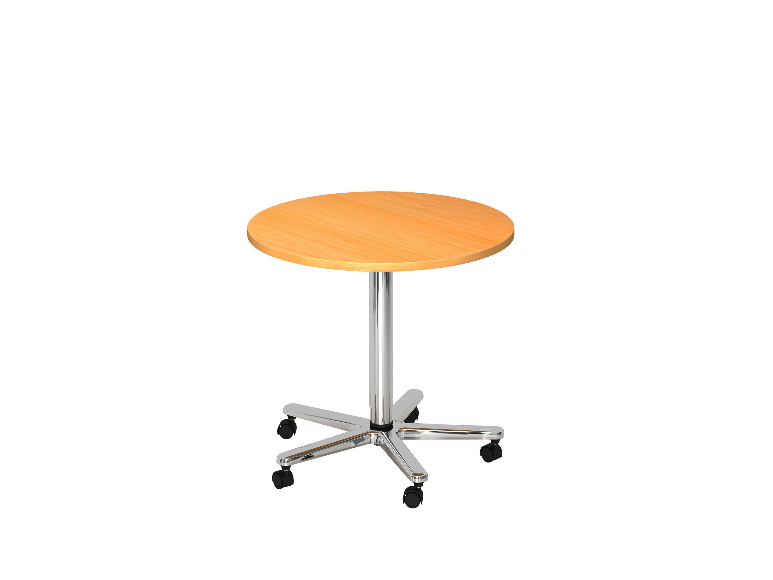 STEHTISCH Buchefarben, Chromfarben  - Chromfarben/Buchefarben, KONVENTIONELL, Holzwerkstoff/Metall (80/80/72-114cm) - Venda