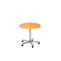 STEHTISCH Buchefarben, Chromfarben  - Chromfarben/Buchefarben, KONVENTIONELL, Holzwerkstoff/Metall (80/80/72-114cm) - Venda