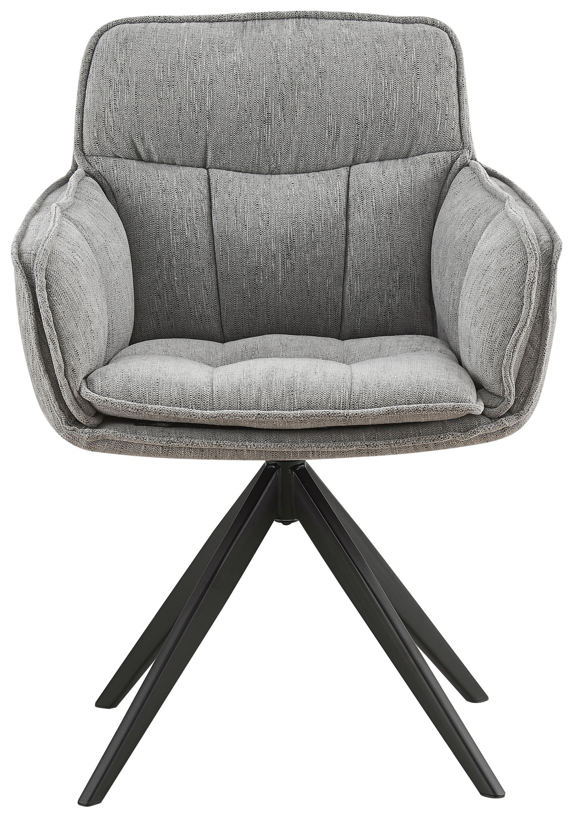 ARMLEHNSTUHL  in Eisen Webstoff  - Schwarz/Grau, Design, Textil/Metall (62/86/65cm) - Hom`in
