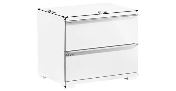 NACHTSCHRANK 51/44/40 cm  - Chromfarben/Weiß, Design, Glas/Holzwerkstoff (51/44/40cm) - Moderano