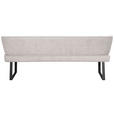 SITZBANK 205/91/66 cm Webstoff Schwarz, Hellgrau  - Hellgrau/Schwarz, Design, Textil/Metall (205/91/66cm) - Novel