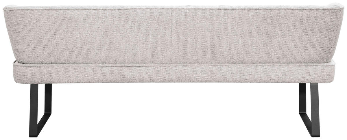 SITZBANK 205/91/66 cm Webstoff Schwarz, Hellgrau  - Hellgrau/Schwarz, Design, Textil/Metall (205/91/66cm) - Novel