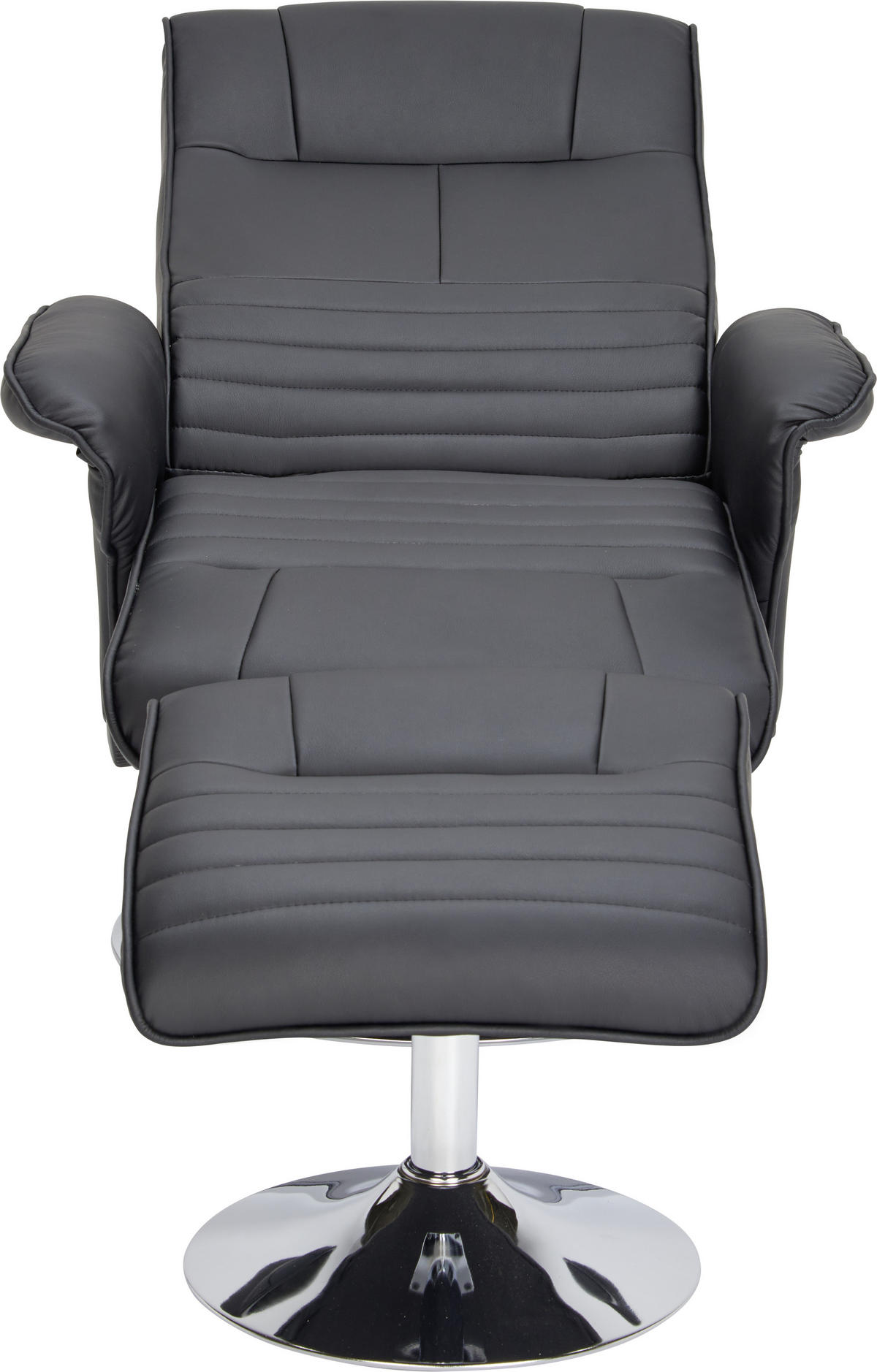 RELAXSESSELSET Lederlook    - Chromfarben/Schwarz, Design, Textil/Metall (77/95-111/81-117cm) - Cantus