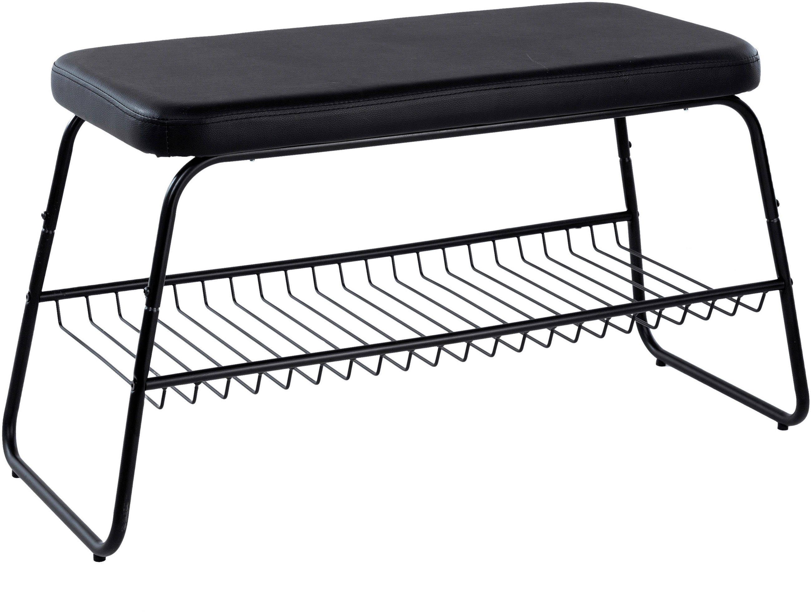 GARDEROBENBANK  in 90/48,5/37 cm  - Schwarz, Basics, Textil/Metall (90/48,5/37cm)