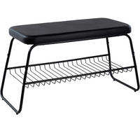 GARDEROBENBANK  in 90/48,5/37 cm  - Schwarz, Basics, Textil/Metall (90/48,5/37cm)