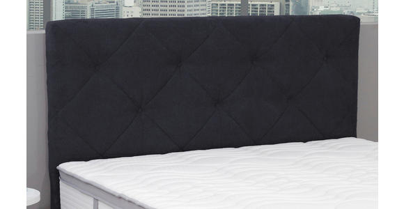 BOXSPRINGBETT 180/200 cm  in Dunkelblau  - Chromfarben/Dunkelblau, KONVENTIONELL, Kunststoff/Textil (180/200cm) - Carryhome