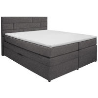 BOXSPRINGBETT 160/200 cm  in Dunkelgrau  - Wengefarben/Dunkelgrau, KONVENTIONELL, Holz/Textil (160/200cm) - Carryhome