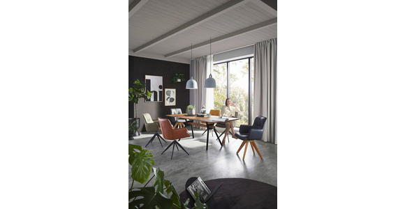 ESSTISCH Eichefarben rechteckig   - Eichefarben/Schwarz, Design, Holz/Metall (220/100/76cm) - Valnatura