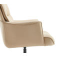 ARMLEHNSTUHL  Sitzfläche 360° drehbar, Wippfunktion, automatische Rückholfunktion  Echtleder  Beige  - Beige/Schwarz, Design, Leder/Metall (65/89/64cm) - Novel