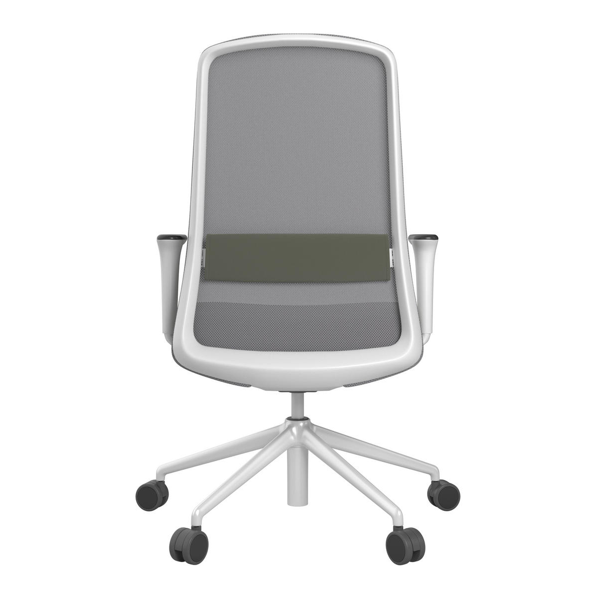 DREHSTUHL Grau, Weiß, Schieferfarben  - Schieferfarben/Weiß, MODERN, Leder/Kunststoff (70/103-115/70cm)