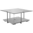 COUCHTISCH in Metall, Glas, Holzwerkstoff 85/85/41 cm  - Schwarz/Braun, Design, Glas/Holzwerkstoff (85/85/41cm) - Moderano