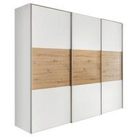 SCHWEBETÜRENSCHRANK 298/222/68 cm 3-türig Weiß, Eiche Artisan  - Alufarben/Weiß, Holzwerkstoff/Metall (298/222/68cm) - Moderano