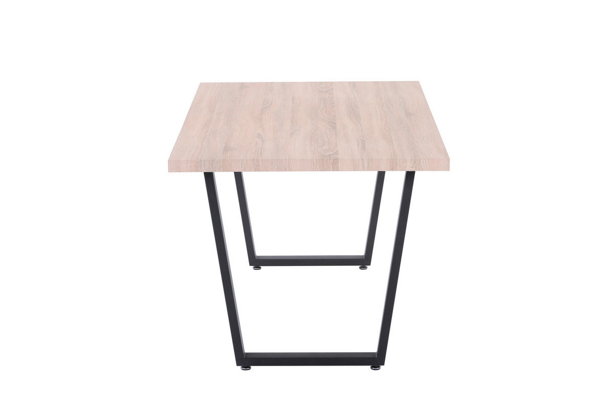 ESSTISCH rechteckig Naturfarben, Schwarz  - Schwarz/Naturfarben, Design, Holzwerkstoff/Metall (160/90/75cm) - Livetastic