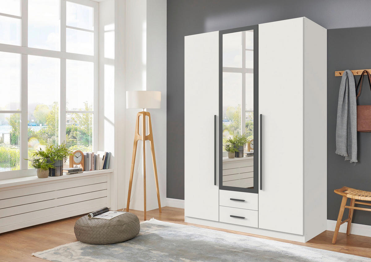 ORMAR S KLASIČNIM VRATIMA boje grafita, bijela   - sahara/bijela, Konvencionalno, staklo/drvni materijal (135/199/58cm) - Mömax