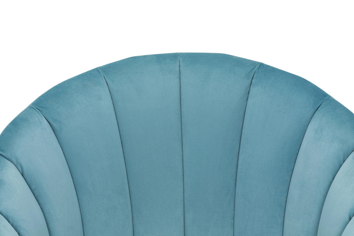 COCKTAILSESSEL Samt Blau    - Blau/Schwarz, MODERN, Textil/Metall (67/80/78cm) - Livetastic