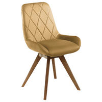 STUHL  in Lederlook (vegan) Holz, Textil  - Cognac/Eichefarben, KONVENTIONELL, Holz/Textil (58/87/64,5cm) - Linea Natura