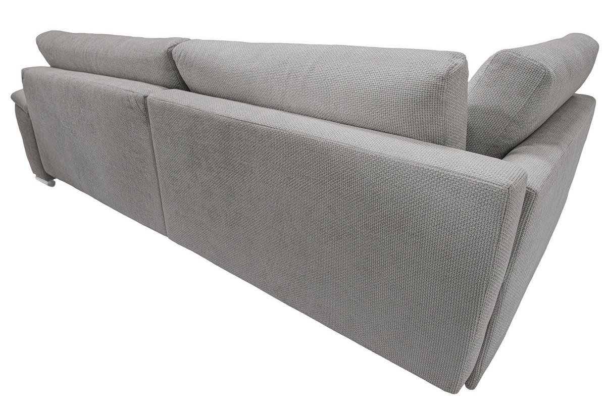 ECKSOFA in Struktur, Chenille Taupe  - Taupe/Rostfarben, Design, Textil/Metall (178/268cm) - Livetastic