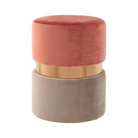 HOCKER Kiefer Taupe, Dunkelrosa  - Taupe/Dunkelrosa, LIFESTYLE, Holz/Kunststoff (35/46/35cm) - Kayoom