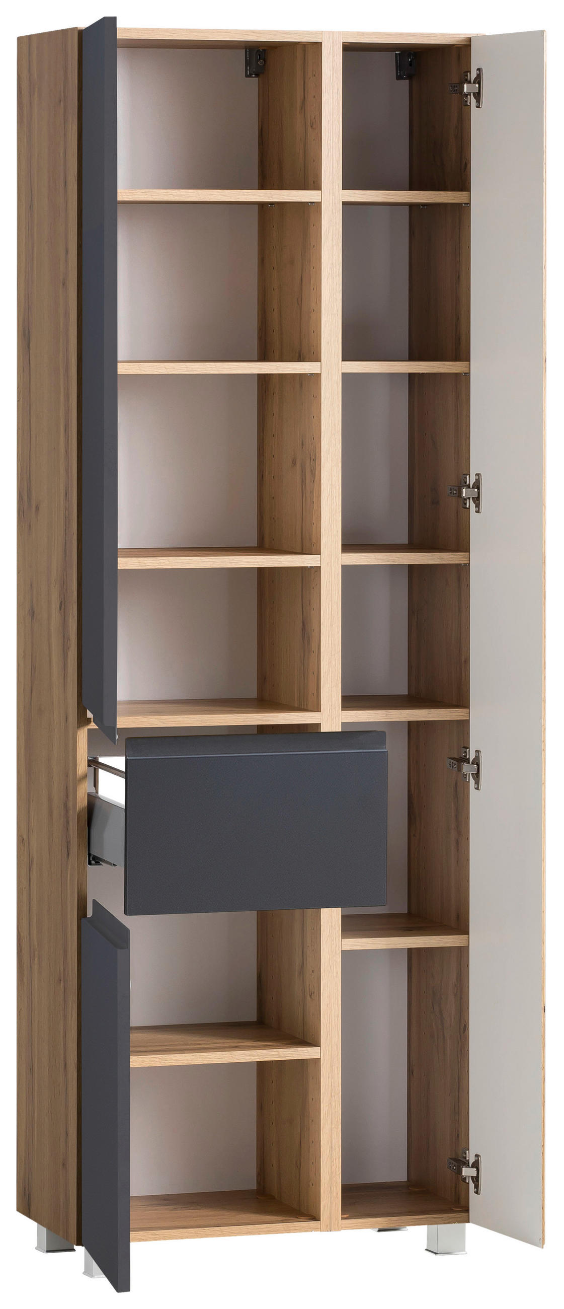 HOCHSCHRANK 65/180/35 cm  - Eiche Wotan/Grau, MODERN, Holzwerkstoff (65/180/35cm) - Held