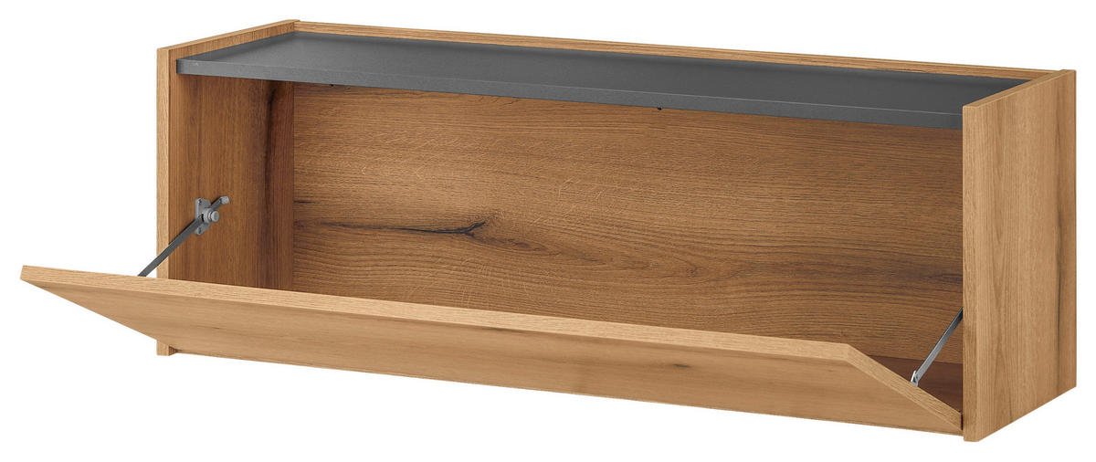SCHUHSCHRANK Anthrazit, Eichefarben  - Eichefarben/Anthrazit, Design, Holzwerkstoff (100/35/30cm) - Modante