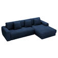 ECKSOFA in Cord Dunkelblau  302/182 cm  - Schwarz/Dunkelblau, MODERN, Kunststoff/Textil (302/182cm) - Carryhome